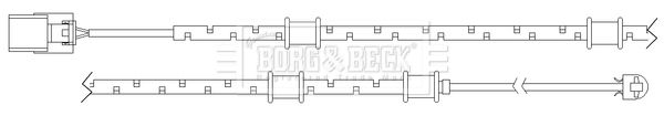 BORG & BECK įspėjimo kontaktas, stabdžių trinkelių susidėvėjim BWL3097